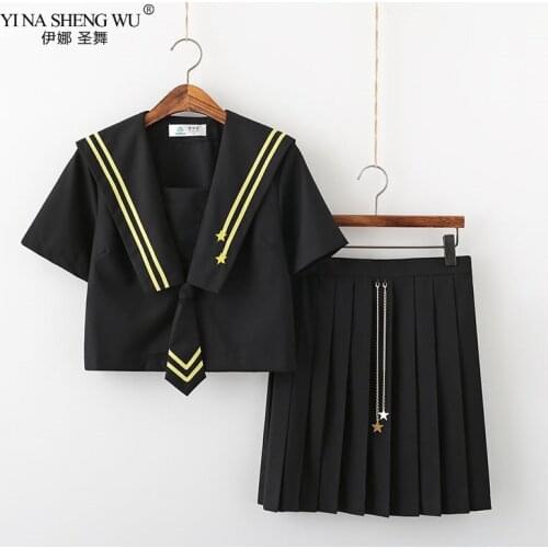 For Girls Japanese School Uniform High School British Style Meteor Jk Uniform Pleated Skirt Sailor Suit Anime Cosplay Costume