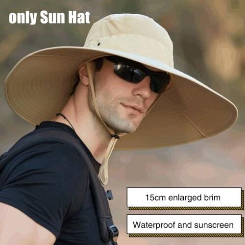 Wide Brim Fishing Seaside Breathable Hiking Summer With Chin Strap Adjustable Camping UV Protection Casual Cycling Sun Hat