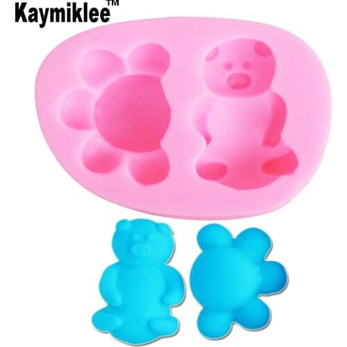 M2009 Paw & Bear Silicone Fondant Soap 3D Cake Mold Cupcake Jelly Candy Chocolate Decoration Baking Tool