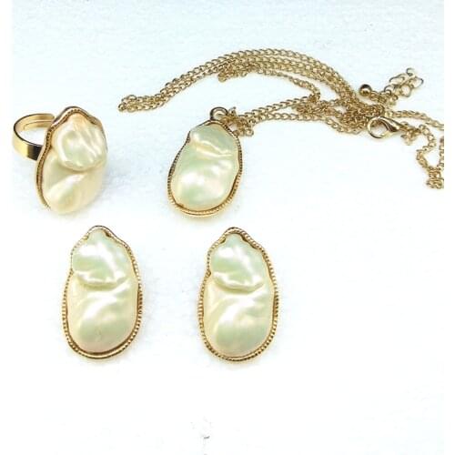 European and American fashion personality fashion sweet cute fashion net red lovely Pearl Earring Set, a54-10