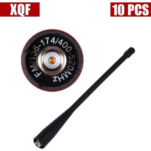 XQF 10PCS UHF 400-520MHz & VHF 136-174MHz Dua lBand SMA-F Female Antenna for Baofeng GT-3 UV-5R BF-888s Two Way Radio