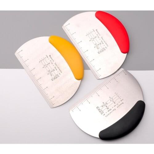 1pcs scale stainless steel semicircular cake cutting scraper butter scraper cutting dough kitchen baking tools