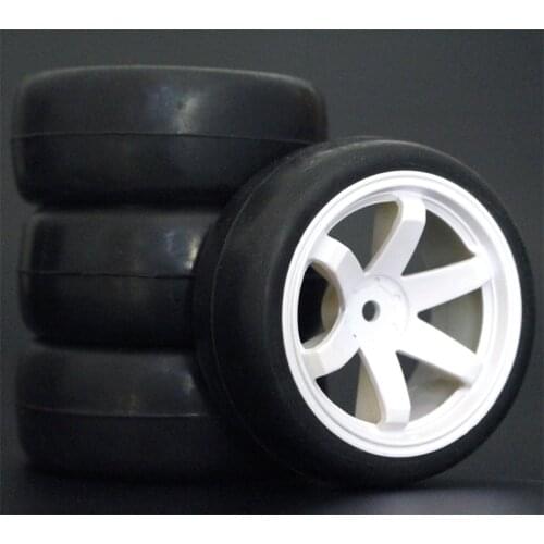4PCS 1/10 Rubber Tire RC Racing Car Tires On Road Wheel Rim Fit For HSP HPI RC Car Part Diameter 65mm Tires 94123-94122