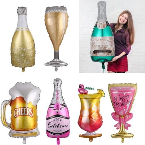 5pcs Large Champagne Whiskey Bottle Aluminium Foil Balloons Bridal Shower Wedding Birthday Party Decorations Wine Mylar Globos