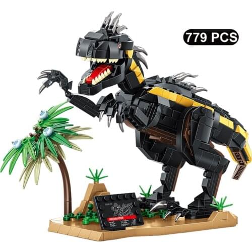 779Pcs Jurassic Dinosaur Animal World Park Tyrannical Raptor Model Building Blocks Creative Dino Figures Toys Gift For Children