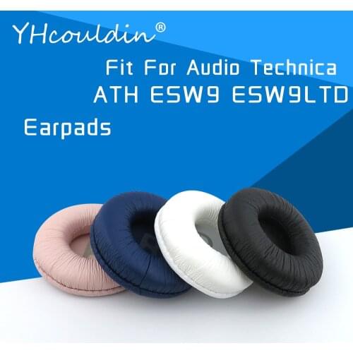 Earpads For Audio Technica ATH ESW9 ESW9LTD Headphone Accessaries Replacement Ear Cushions Wrinkled Leather Material