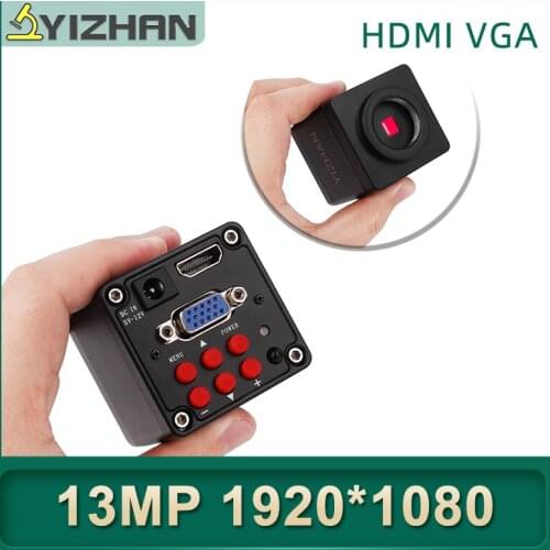 13MP 1080P VGA HDMI-Compatible Industrial Digital Video Microscope Camera 30FPS Adjustable For PCB Soldering Phone Repair YIZHAN