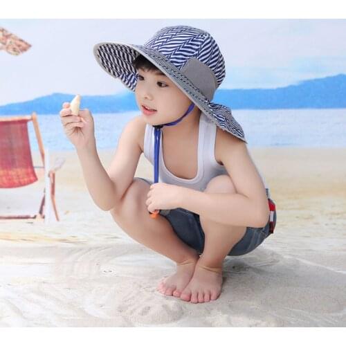 Kid Breathable Wide Brim Wide Sun Hat Summer Travel Big Beach Anti-UV Sun Protection Folding Cap for Children Hotsell