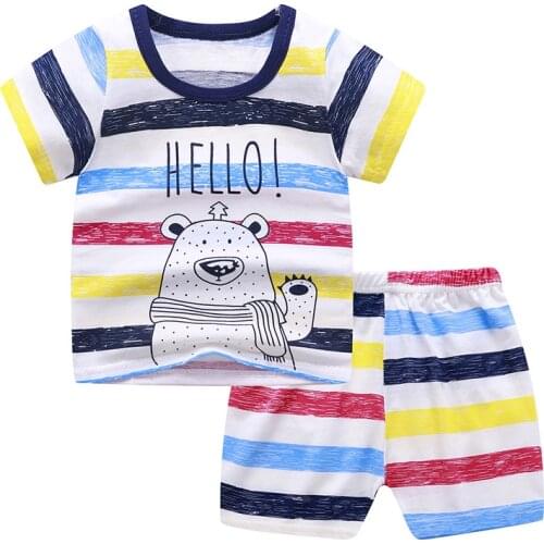 Kids Clothes Summer Infant Boy Girl Suit 2021 New Baby Cotton Sets Cute Short Toddler Dress Suit for 1-4 Years Child