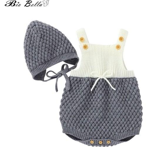 Kids Newborn Clothes Winter Autumn Knitted Boy Girls 0-04 Months Baby Clothing Fashion High Quality Bodysuit+Cap Kids Clothing