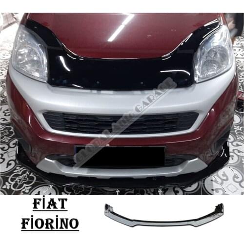 For Fiat Fiorino Front Bumper Attachment Lip 2010-2020 Piano Glossy Black Splitter Diffuser Universal Spoiler Bumper Mud Flaps