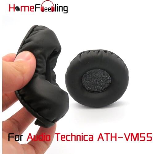 Homefeeling Ear Pads For Audio Technica ATH-VM55 Earpads Round Universal Leahter Repalcement Parts Ear Cushions