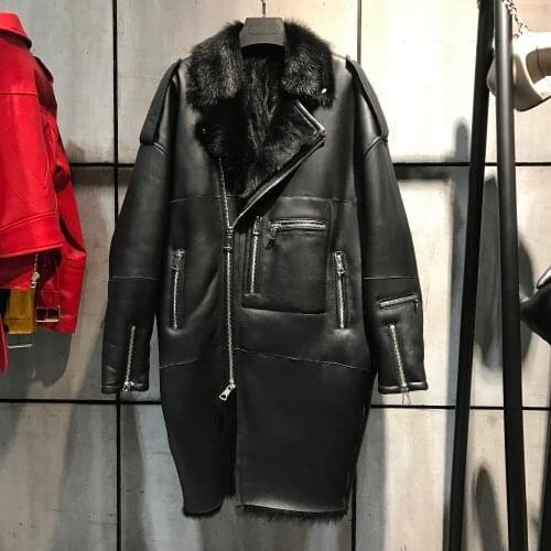 Shearling lamb leather ladies coat women suede jacket