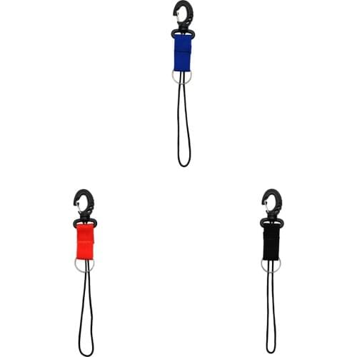 Elastic Scuba Diving Underwater Camera Lanyard with Stainless Steel Key Ring