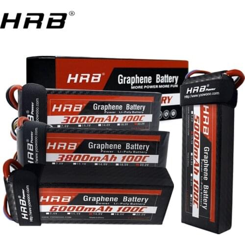 HRB Graphene 2S 3S 4S 5S 6S Lipo Battery 3000mah 3800mah 5000mah 6000mah 7.4V 11.1V 14.8V 18.5V 22.2V 100C XT90 EC5 RC Toy Parts