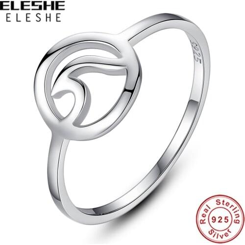 Fashion New 925 Sterling Silver Finger Rings for Women Exquisite Wave Ring Wedding Engagement Jewelry Christmas Gift