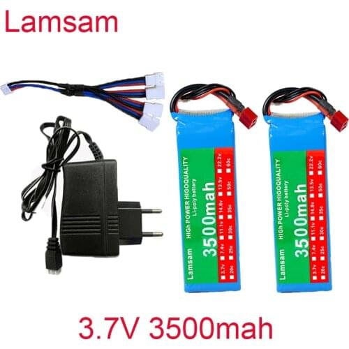Lamsam Upgraded 7.4 V 3500mAh Wltoys 144001 Car RC Truck Spare Parts Boat Lipoly Battery With USB Charger High Power Higoquality