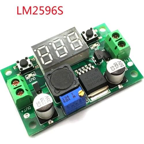 LM2596 BUCK 3A DC-DC Voltage Adjustable Step-Down Power Module + Blue LED Voltmeter LM2596S-ADJ 4-40V To 3.3V/5V/9V/12V/24V