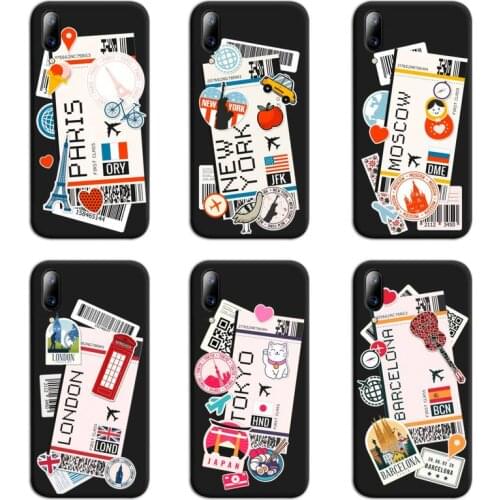 World Citiy Paris Moscow New York Travel Tickets Phone Case For Vivo Y91c Y17 Y51 Y67 Y55 Y7s Y81 Y19 Y97 Y93 V17 vivos5