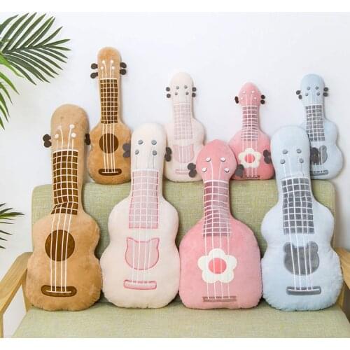 Simulation 3D Guitar Plush Toy guitar pillow stuffed plush musical instrument ukulele toy kids toys birthday gift for child
