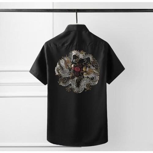 Plus Size 4xl Men Shirts Luxury Czech Crystal Drill Short Sleeve Mens Dress Shirts White Black Slim Fit Casual Shirts Mens