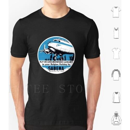 1955 Sabena T Shirt Men Cotton 6Xl Sabena Sabena Vintage Aviation Aviation For Pilot Retro Vintage Retro Aviation Vintage