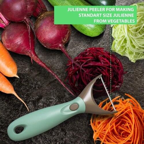 NHBR Peeler Set Blue Julienne Vegetable Peeler Multifunctional Veggie and Fruit Peeler