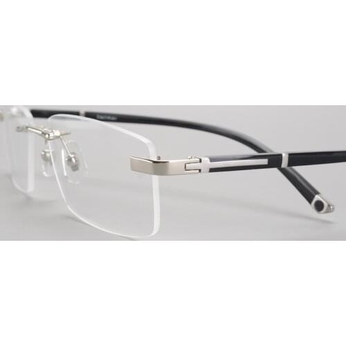 Glasses Frame Men Rimless Eyeglasses Man Fashion Prescription Spectacles Optical Male Eyeglass Degree Points Clear Lens