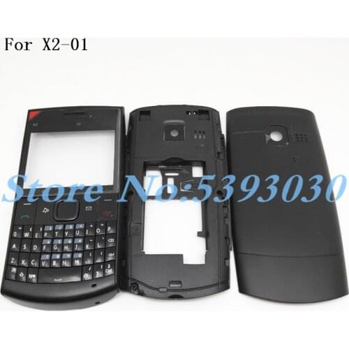 Original Battery Back Cover Housing For Nokia x2-01 x201 Full Housing Cover Door Frame + Battery Back cover+ English Keypad