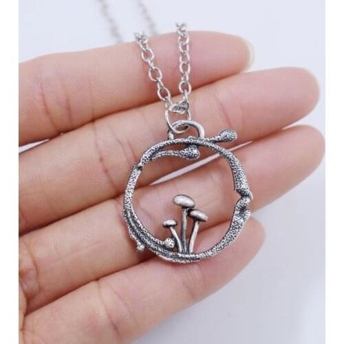 Lovely Sweet Metal Alloy Mushroom Necklace Womens Temperament Jewelry Friend Birthday Gifts