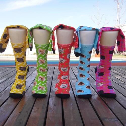 Custom funny socks gifts for men Face Pup Socks