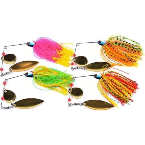 RQNQ 1PCS 4 Color 2021 New Arrival Spinner Spoon Wire Bait Lead Head Fishing Lure