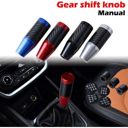 Manual Gear Shift Knob Shifter Aluminium Alloy With Carbon Fiber Handle Universal Fit JDM VW BBA Car Accessories handclutchleve