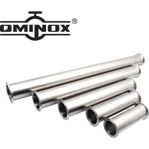 Sanitary SS304 Tri Clamp 50.5 64 mm Ferrule Flange Spool Tube Straight Pipe Fitting x OD 1.5"=38mm 2"=51mm x Length 4" 6" 8" 12"