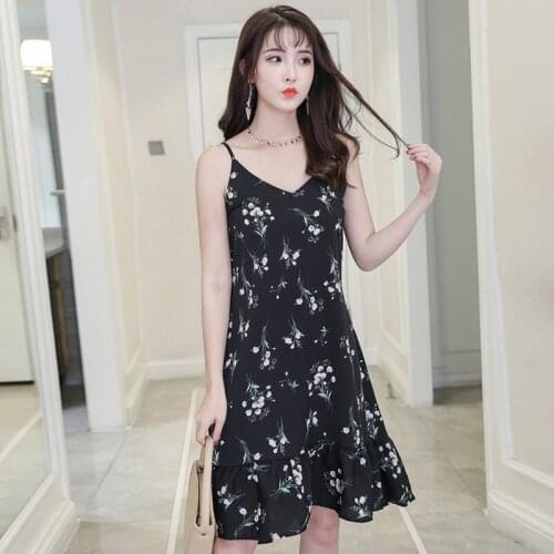 Sexy V-neck printing Spaghetti Strap dresses camisole party mini bodycon dress sweet elegant style Slim Soft summer