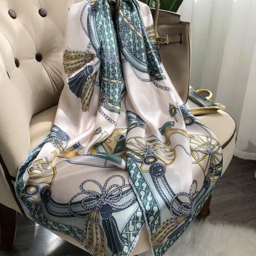 Mulberry Silk Scarf Shawl Women 110cm Large Spring Summer Squrae Pashmina Silk Square Shawl Lady Fashion Wrap Silk Scarf