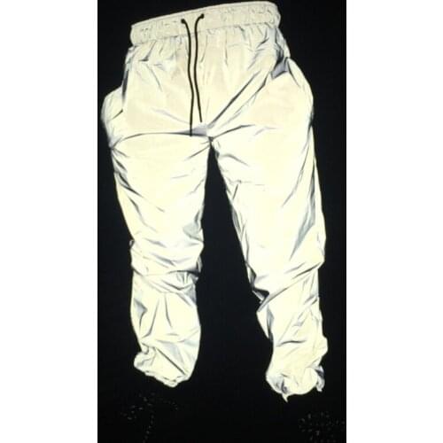 Men hip hop 3M Reflective pants night light joggers streetswear mens casual sweatpants Fluorescent Dance Fluorescent trousers