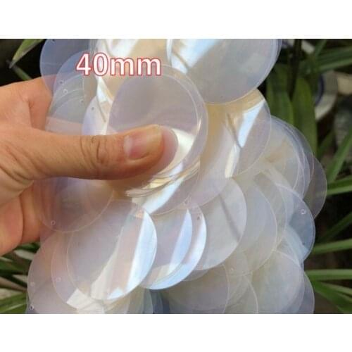 Sewing supplie 40mm circular single hole transparent oily white sequins DIY ornaments sequins white beads earrings sequins
