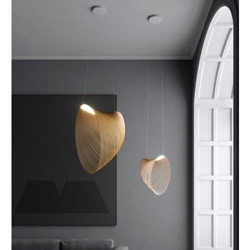 Postmodern Wooden Decoration Chandelier Bedroom Birds nest Hanging lights Stairs Dining room Living room LED lighting