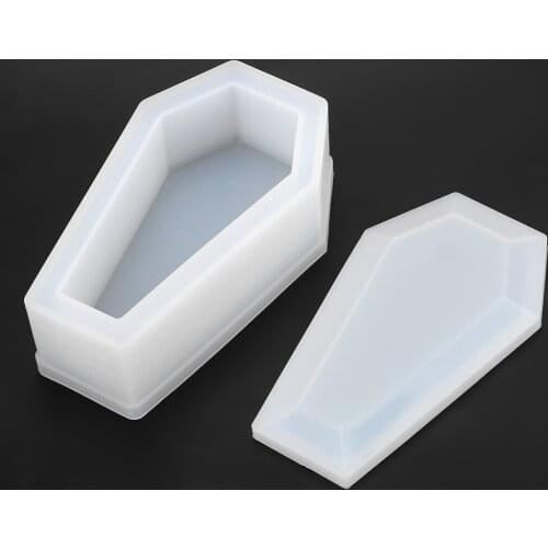 Dark Vampire Coffin Home Decoration High Mirror Crafts Making Mould Crystal Epoxy Mold Storage Box Mould DIY