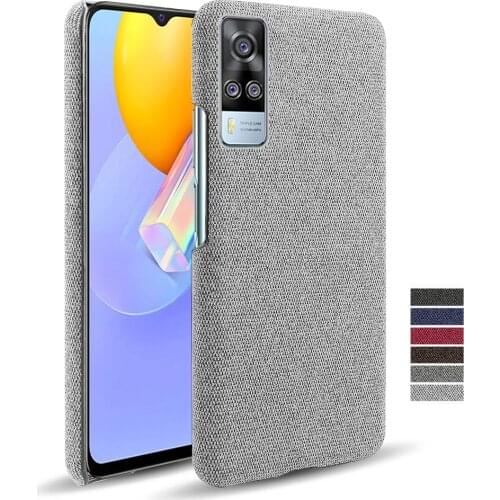Cloth Leather Case For Vivo Y31 Y52s Y31s Y51s Y70s Y73s Y50 Y11s iQOO 7 5 Pro X50e U3 U1 S6 S7 Slim Retro Cloth Hard PC Cover