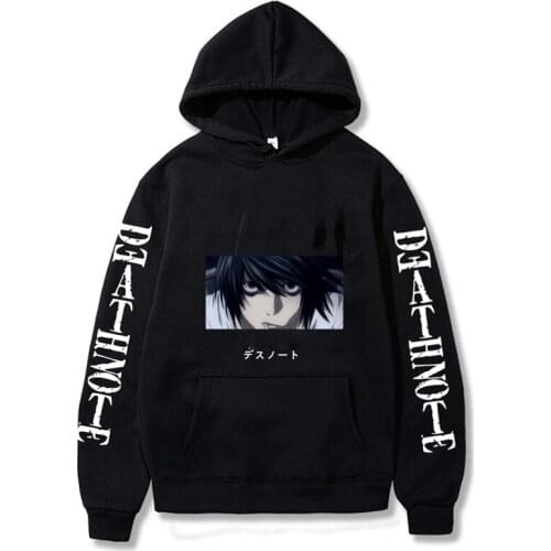 Japanese Anime Death Note Hoodies Men Kawaii Winter Warm Hoody Funny Cartoon Streetwear Harajuku Causal Unisex Sweatshirts 300