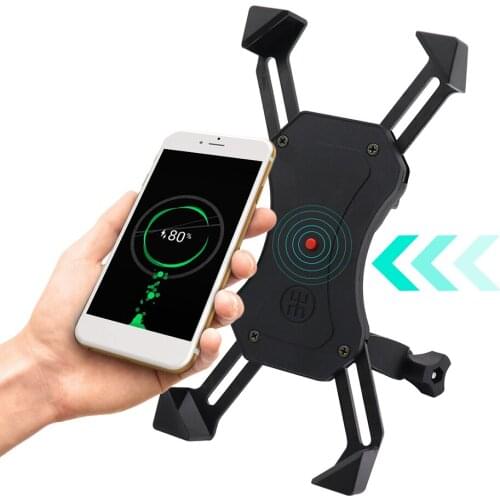 Universal Adjustable USB chargeable Phone Mount Holder Cell Phone Mount Holder for Motorcycle - Bike Handlebars Fits 3.5-6"