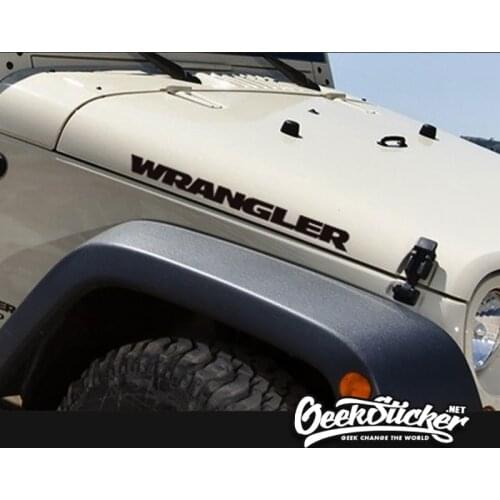Waterproof Reflective 2pcs Sport Engine Hood Fender Side"Wrangler" Car Styling Character Sticker Decal Vinyl for Jeep Wrangler
