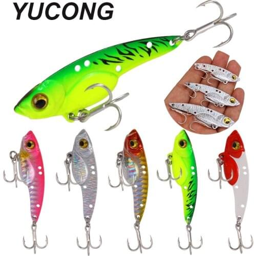 YUCONG 1PCS Metal Jig Lure 7.5-13g-18g VIB Fishing Bait Vibe Perch Jigging Spoon Bass Vibration Shore Casting Spinner Isca Pesca