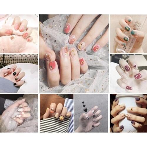10 sets/pack fashion nail stickers Ins beautiful star and moon series cartoon gilding nail oil film 14pcs/set