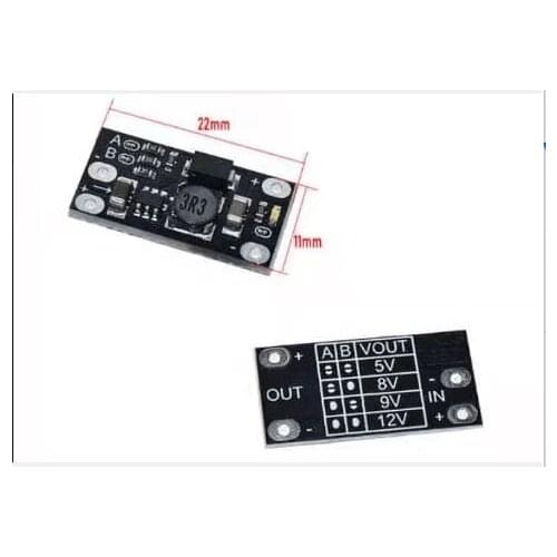 10pcs/lot Mini DC-DC boost module 3.7V to 12V support 5V/8V/9V/12V output, lithium battery boost