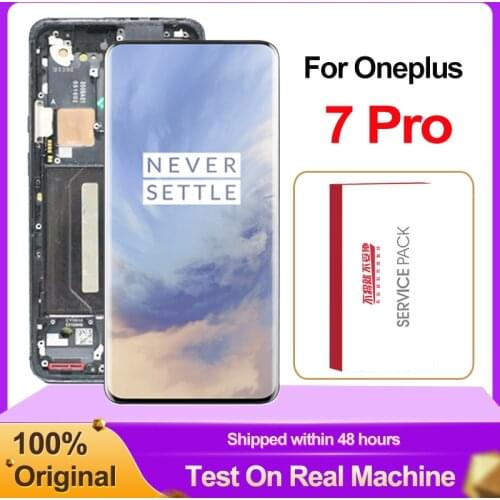 100% Original 6.67" LCD For Oneplus 7 Pro AMOLED Display Touch Screen Digitizer Assembly For 1+ 7 Pro LCD Replacement