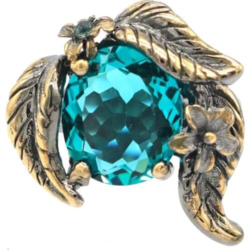 24x16mm Anniversary Vintage Style Pink Kunzite Tanzanite Gift For Girls Black Gold Silver Rings