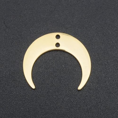 5pcs/lot 100% Stainless Steel 20mm Moon Geometric DIY Earring Charm Connector Wholesale Never Fade Top Quality Findings